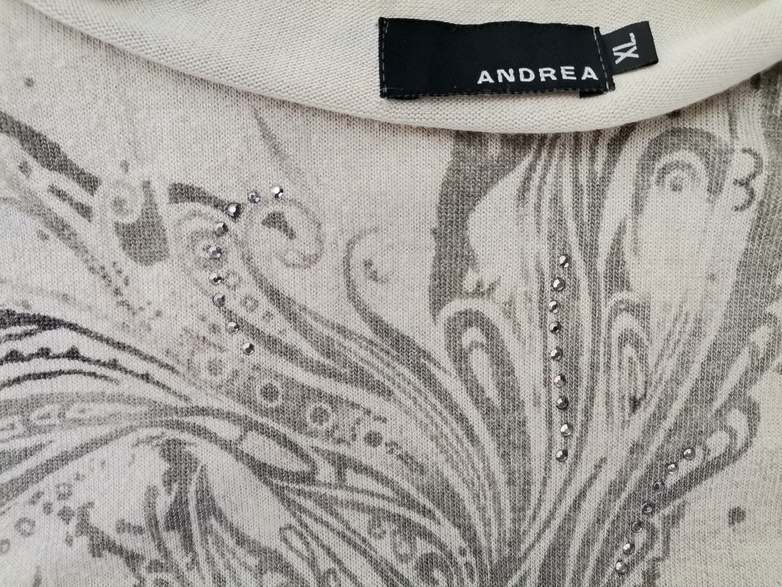 Andrea Stl XL Färg Beige Rund urringning Tunika blus Långärmad Material Viskos