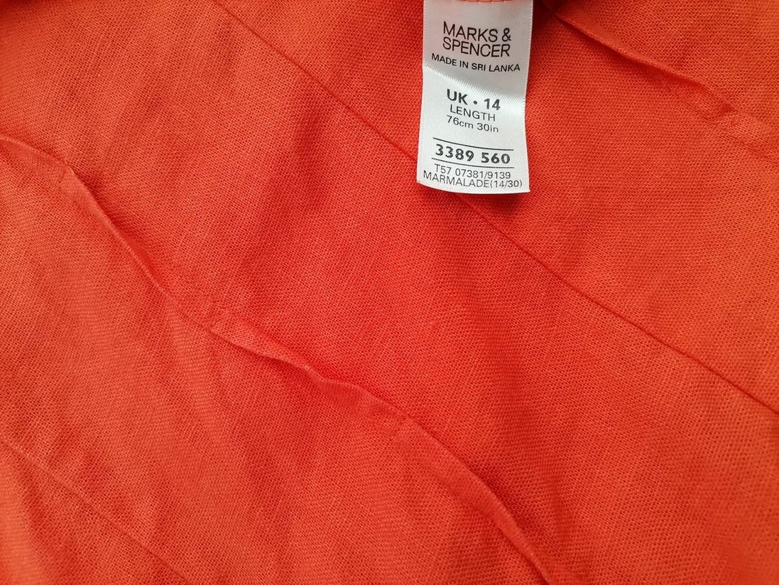 Marks&spencer Stl 14 (42) Färg Orange Maxikjol Kjol Lång Material Lin