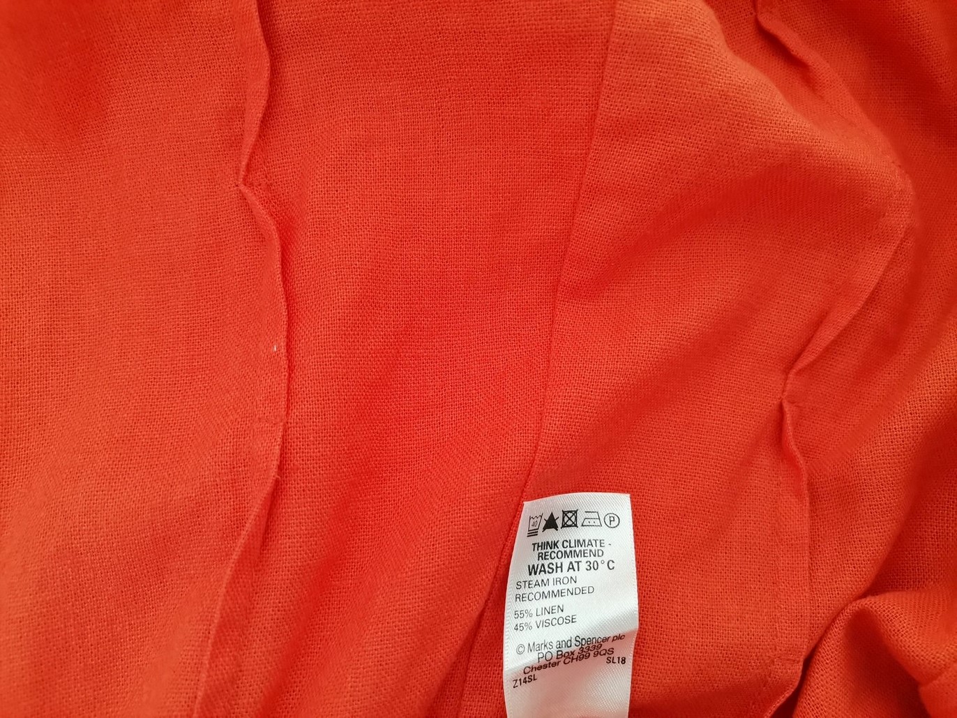 Marks&spencer Stl 14 (42) Färg Orange Maxikjol Kjol Lång Material Lin