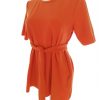 Jacqueline de young Stl S Färg Orange Rund hals Blus Kortärmad