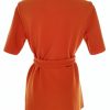 Jacqueline de young Stl S Färg Orange Rund hals Blus Kortärmad