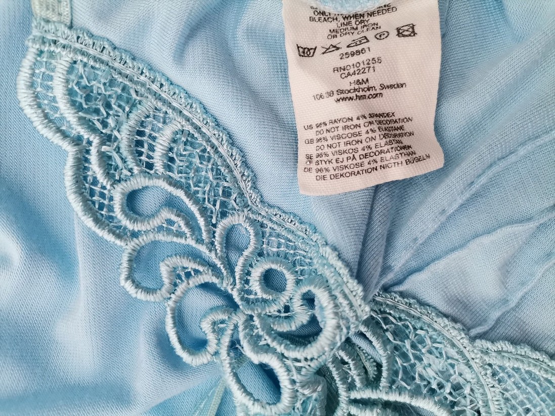 H&m Stl L Färg Blå U-ringning Blus Ärmlös Material Rayon