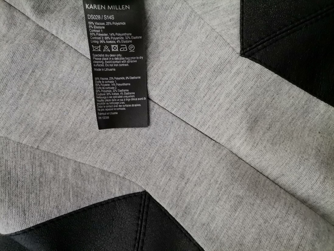 Karen MILLEN Stl 10 (38) Färg Grå Rund urringning A-linje Klänning ärm 3/4 Midi Material Viskos