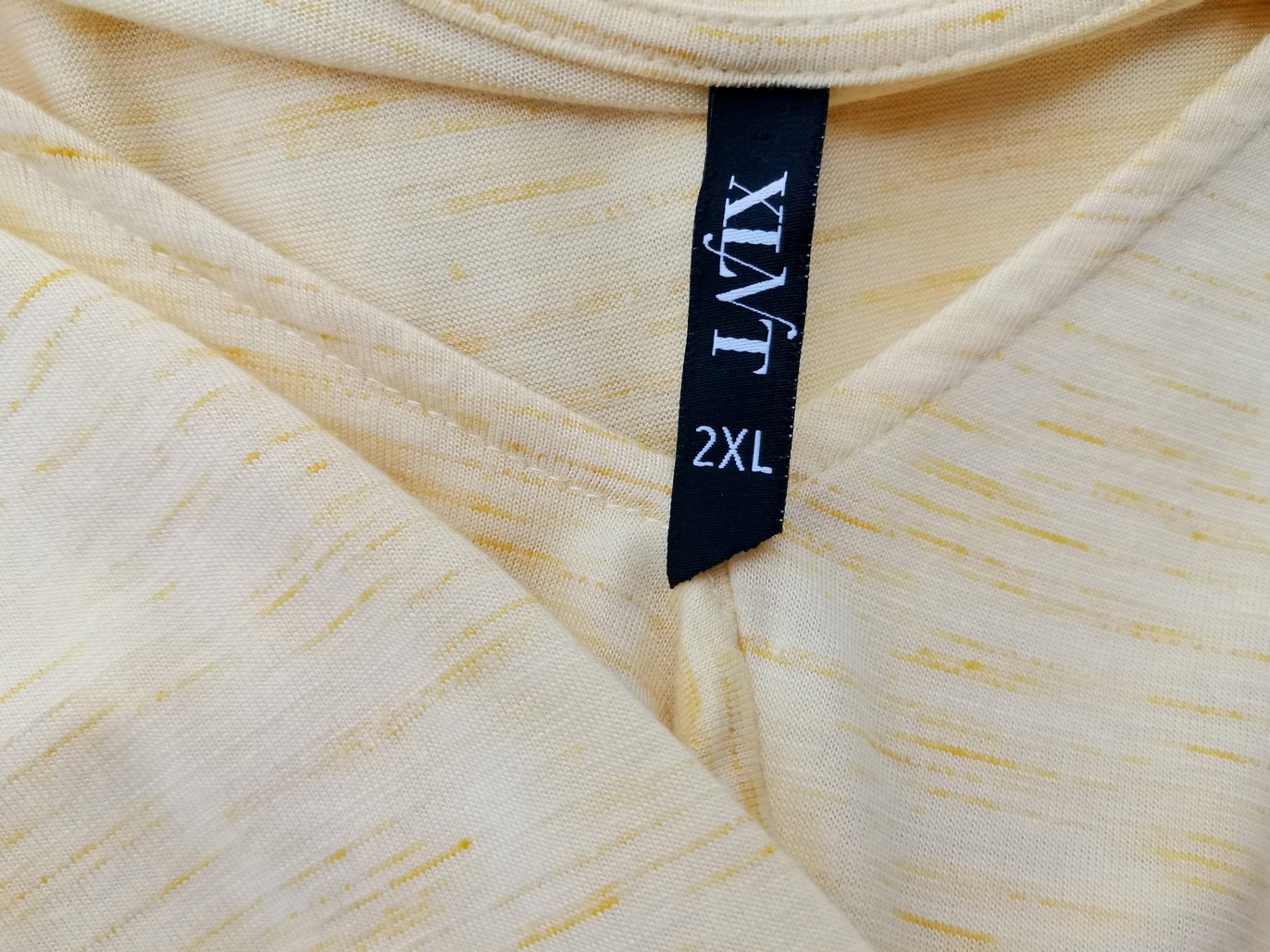 XLNT Stl 2XL Färg Gul V-ringning Tunika blus Kortärmad Material Viskos