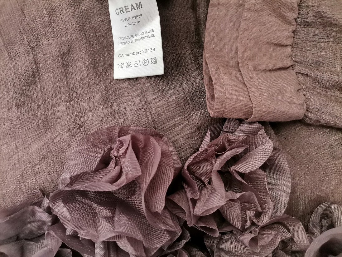 Cream Stl 42 Färg Brun Rund urringning Tunika blus Långärmad Material Viskos