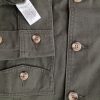 For Women Stl 12 (38) Färg Khaki Jeansjacka Långärmad Material Bomull 100%