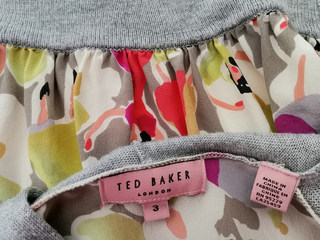 Ted Baker Stl 3 (40) Färg Grå V-ringning Lång öppen kofta Långärmad Material Viskos 100% Finstickat