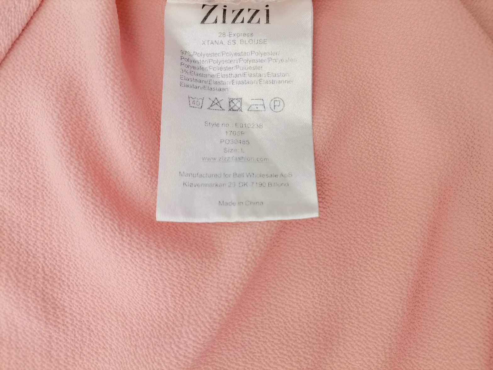 Zizzi Stl L Färg Rosa Rund urringning Tunika blus Kortärmad