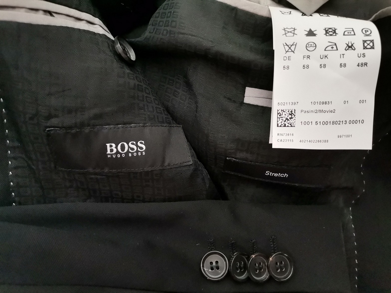 Hugo Boss Stl 58 (XXL) Färg Svart Herr Kavaj Långärmad Material Jungfrulig ull