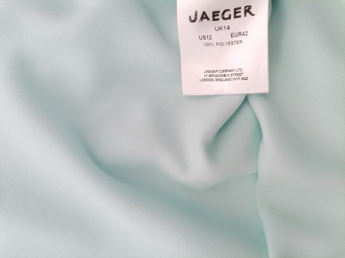 Jaeger Stl 14 (42) Färg Blå Rund urringning Blus ärm 3/4