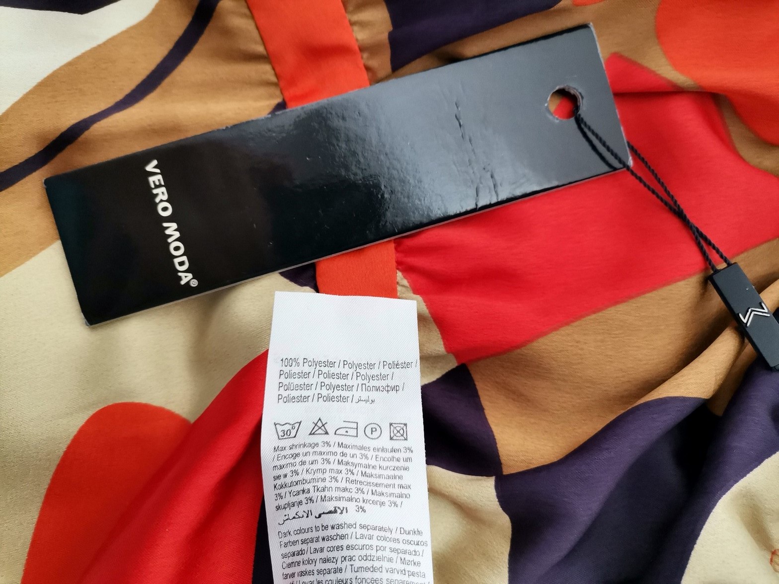 Vero moda Stl S Färg Orange Kvadratisk urringning Mini Klänning Kortärmad Kort