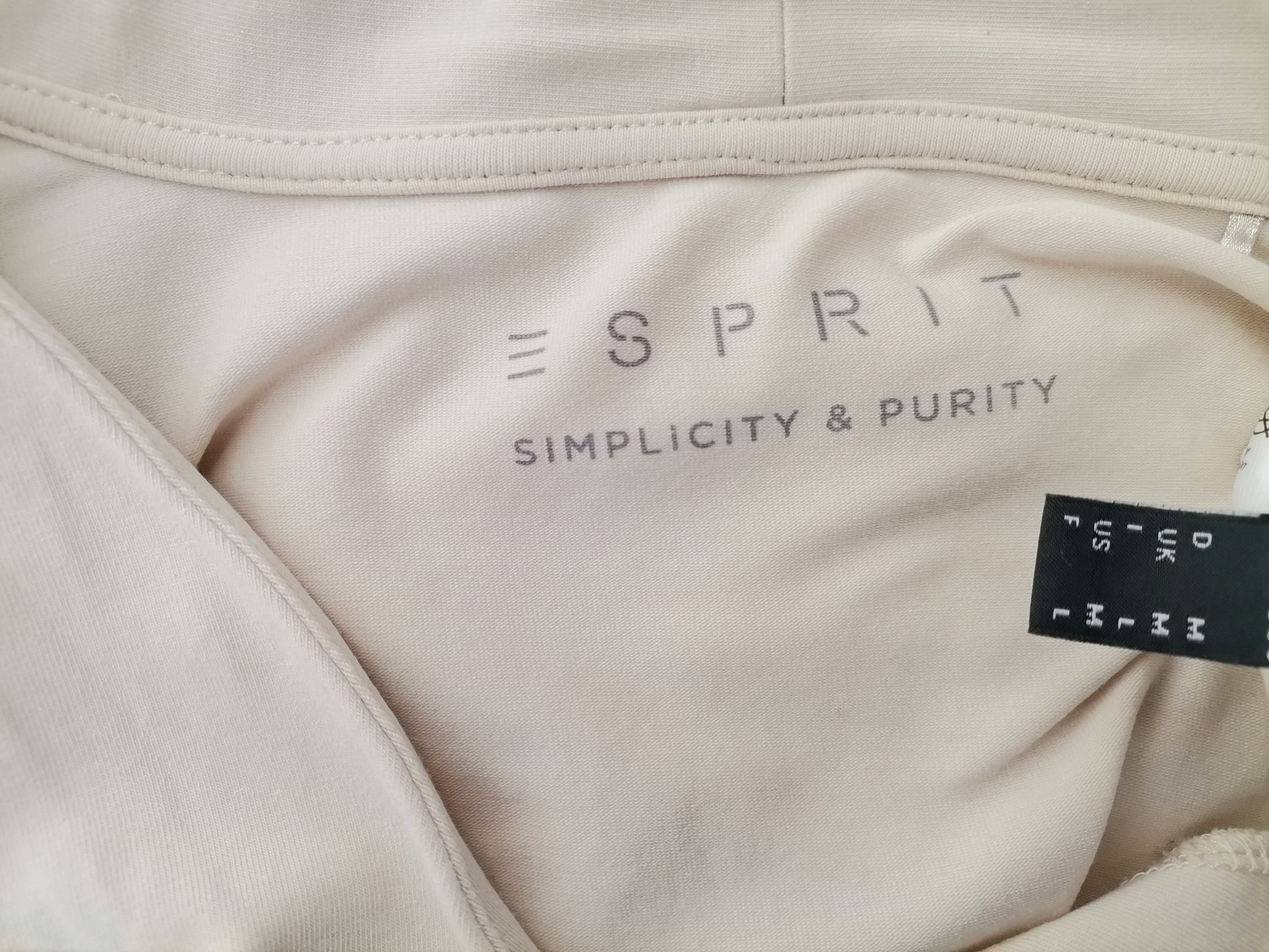 Esprit Stl M Färg Elfenben V-ringning Blus ärm 3/4 Material Bomull