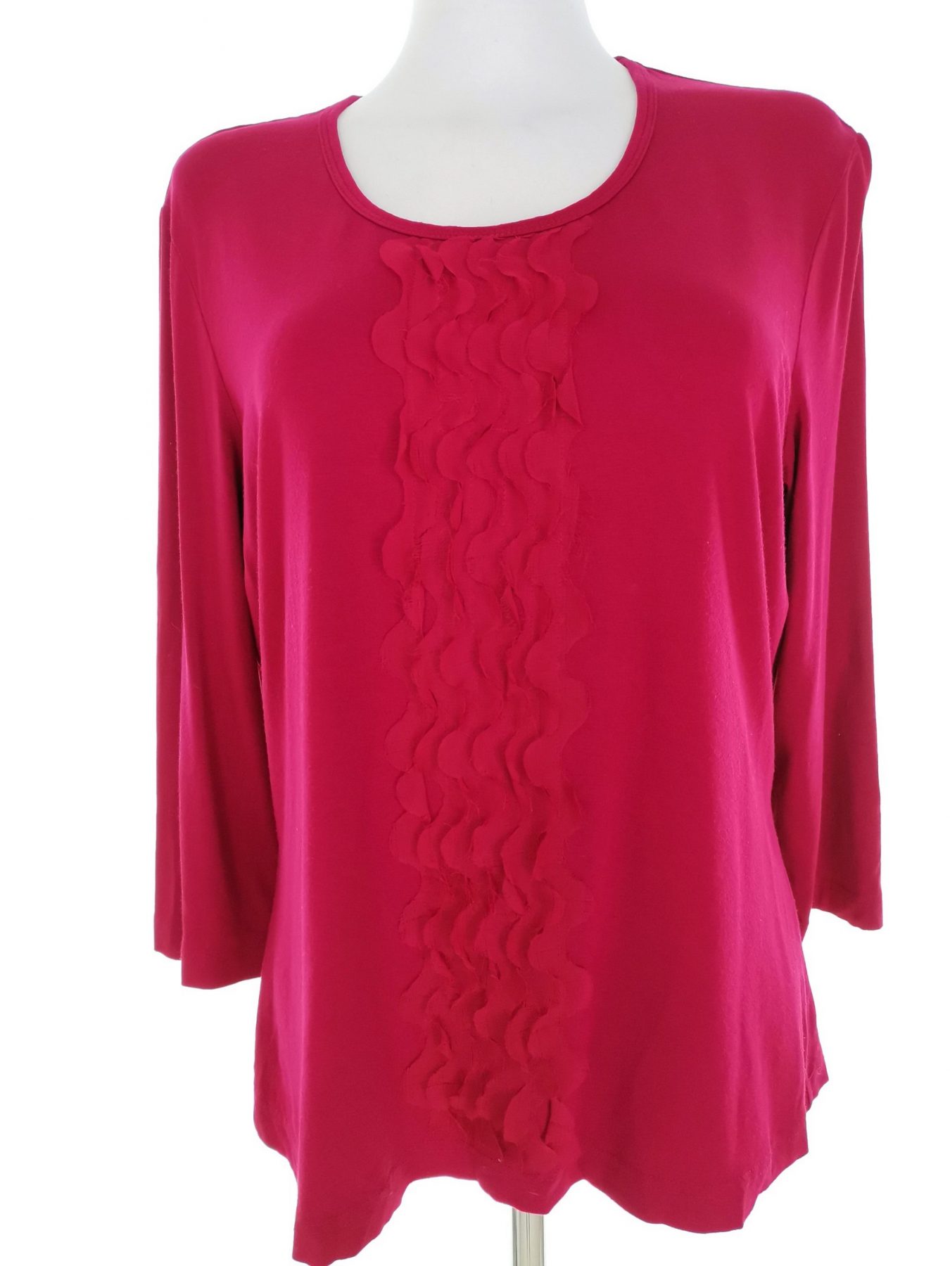 Gerry weber Stl 42/44 Färg Fuchsia Rund urringning Blus ärm 3/4