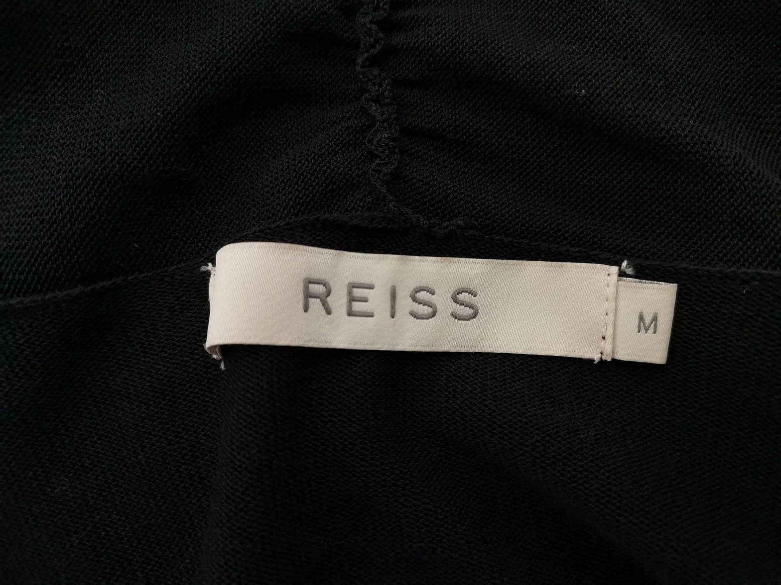 Reiss Stl M Färg Svart V-ringning Lång öppen kofta Långärmad Material Bomull Finstickat