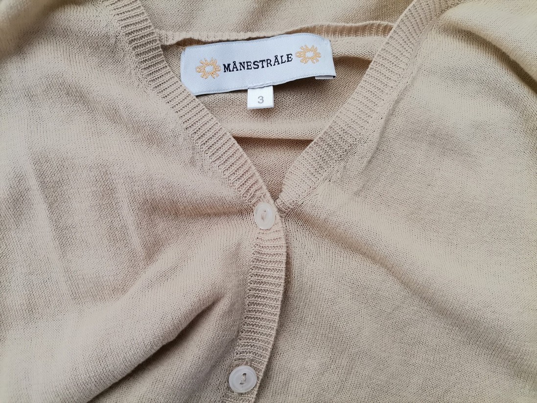 MANESTRALE Stl 3 (42) Färg Beige V-ringning Lång knäppt kofta Långärmad Material Bomull 100% Finstickat