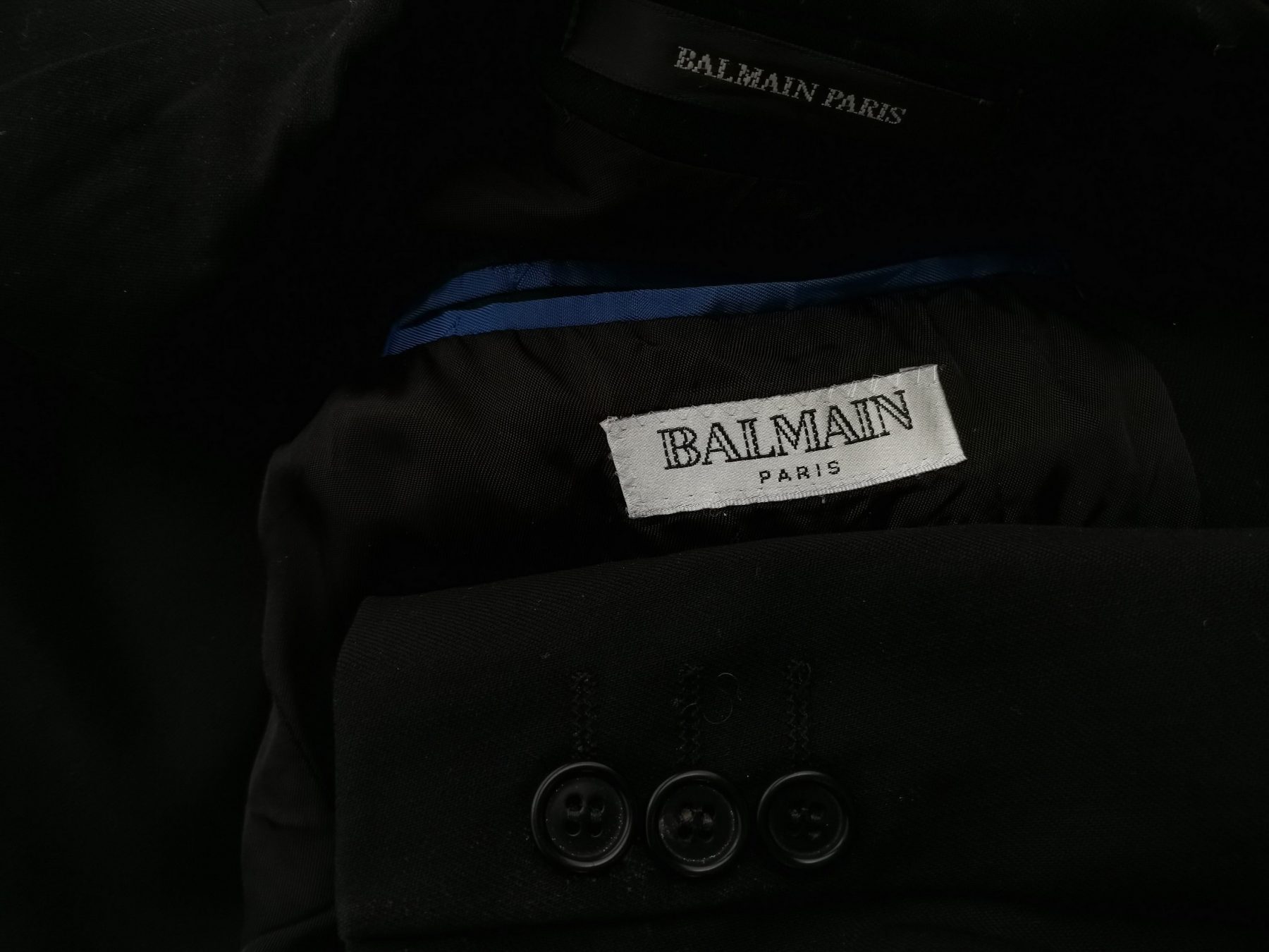 BALMAIN Stl 58 (XL) Färg Svart Herr Kavaj Långärmad Material Ull 100%