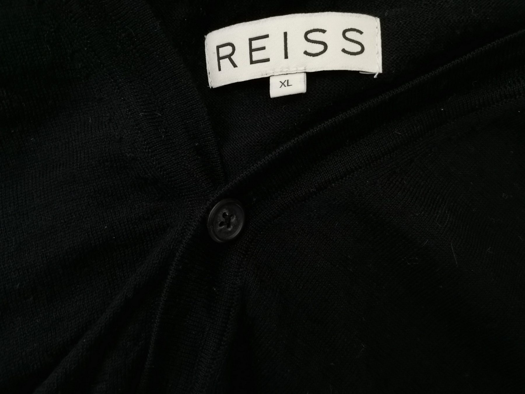 Reiss Stl XL Färg Svart Herr Kardigan Långärmad Material Ull 100%