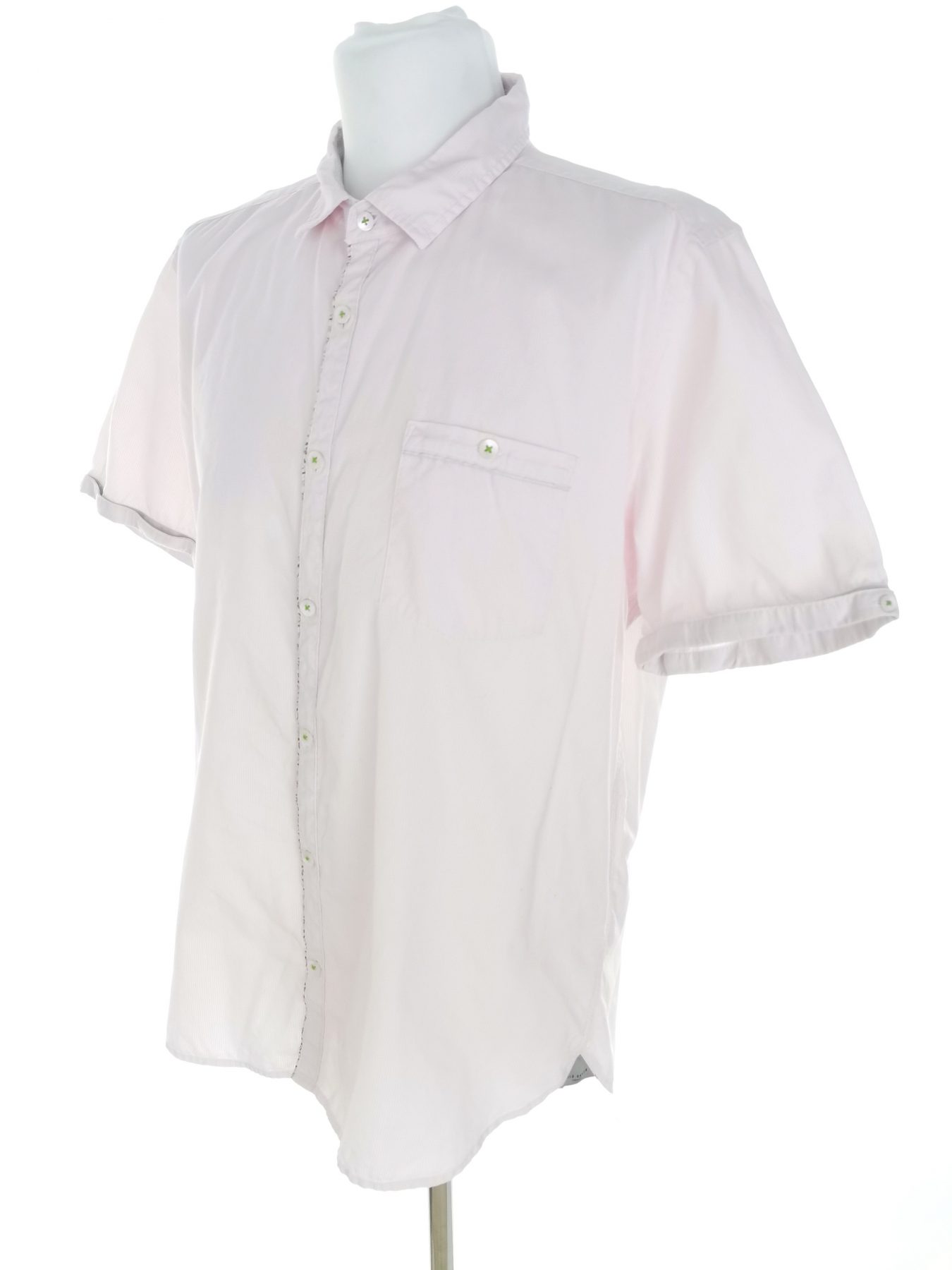 Ted Baker Stl 6 (XL) Färg Rosa Ränder Krage Herr skjorta, casual Kortärmad Material Bomull 100%