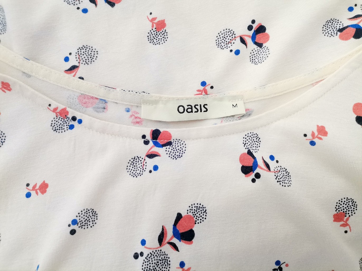 Oasis Stl M Färg Elfenben Rund urringning Blus Långärmad Material Viskos 100%