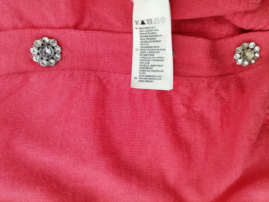 H&m Stl S Färg Rosa Rund urringning Knäppt kofta Långärmad Material Merinoull Finstickat