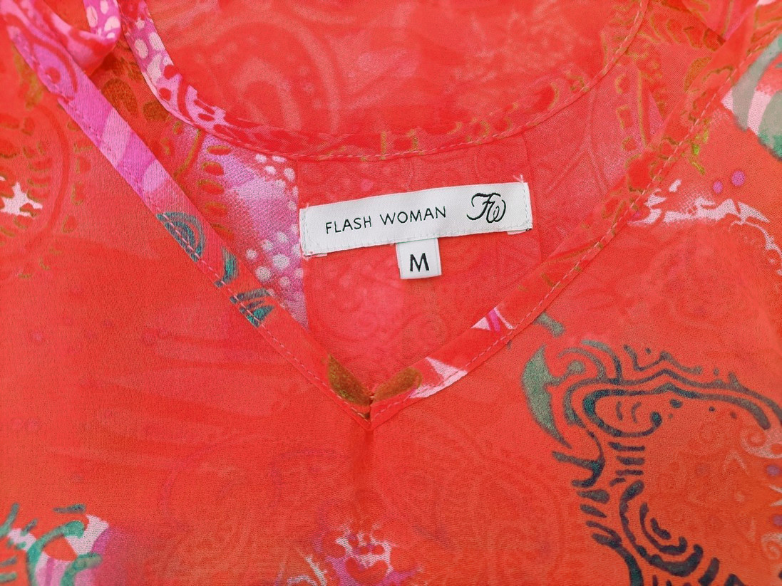 Flash Woman Stl M Färg Orange V-ringning Blus Ärmlös