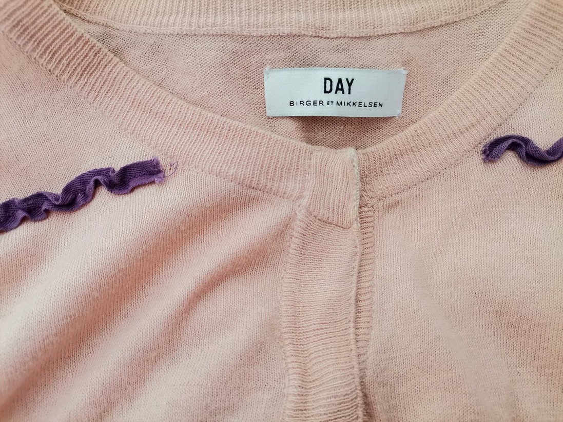 Day Birger Et Mikkelsen Stl XS Färg Pudrig Rosa Rund hals Knäppt kofta Långärmad Material Bomull 100% Finstickat