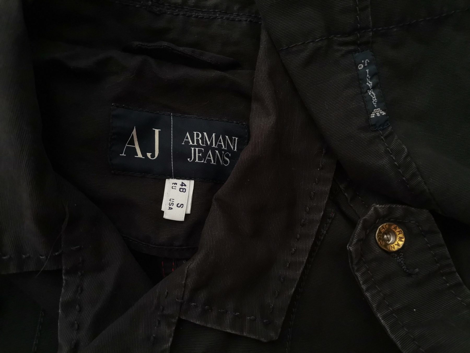 AJ ARMANI JEANS Stl 48 (S) Färg Svart Herr Jacka Långärmad Material Bomull 100%