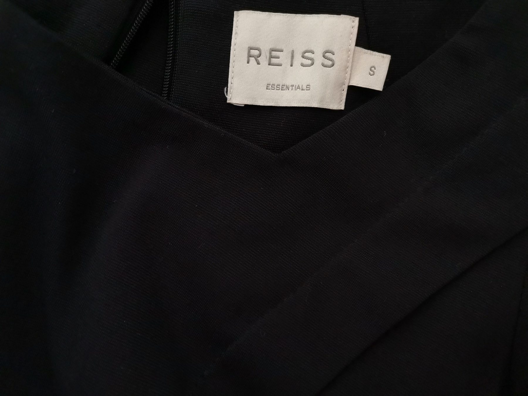 Reiss Stl S Färg Svart Kvadratisk urringning Maxi Klänning Långärmad Lång Material Viskos