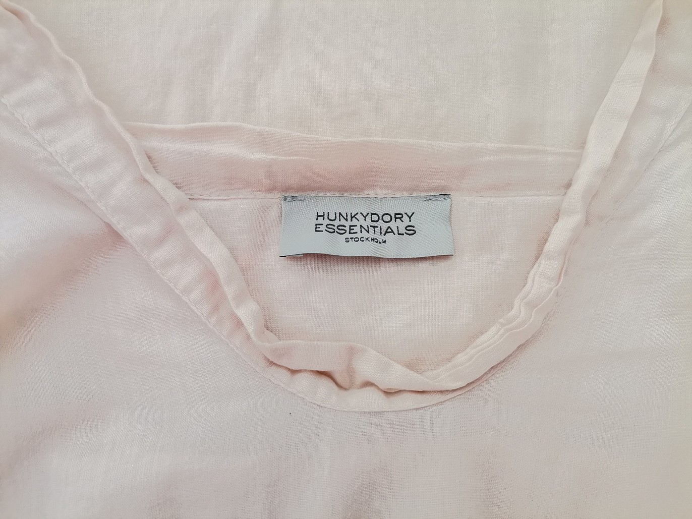 Hunkydory Stl M Färg Beige Split Crew Neck Blus Långärmad Material Bomull 100%