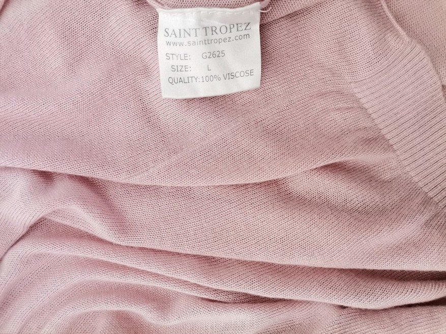 Saint tropez Stl L Färg Rosa V-ringning Lång öppen kofta Långärmad Material Viskos 100% Finstickat