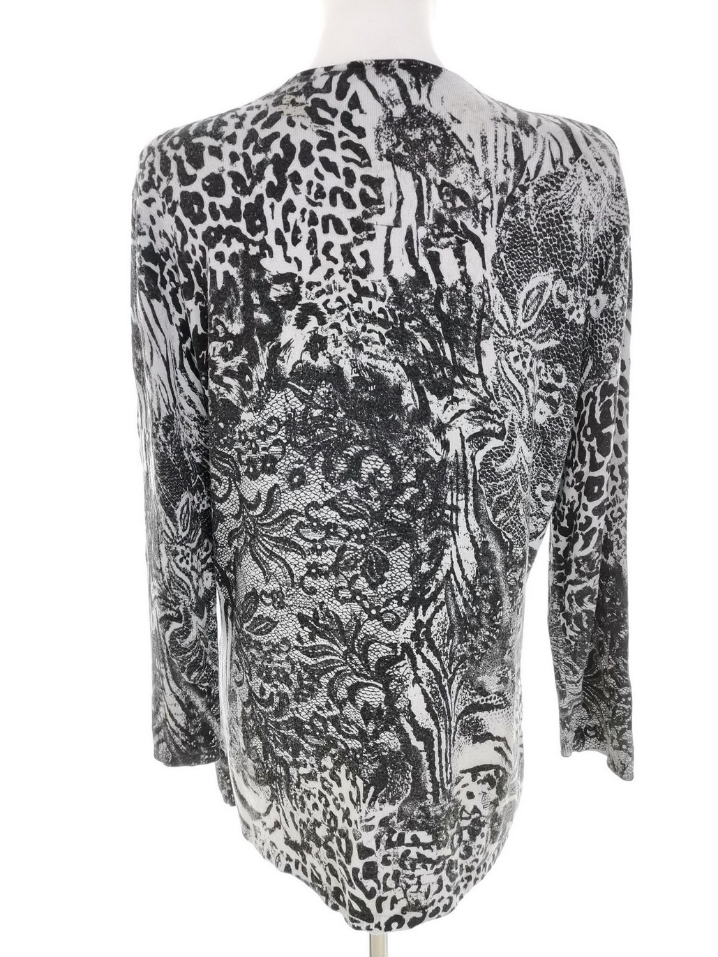 Gerry weber Stl 40 Färg Svart Djurtryck Rund urringning Tunika blus ärm 3/4