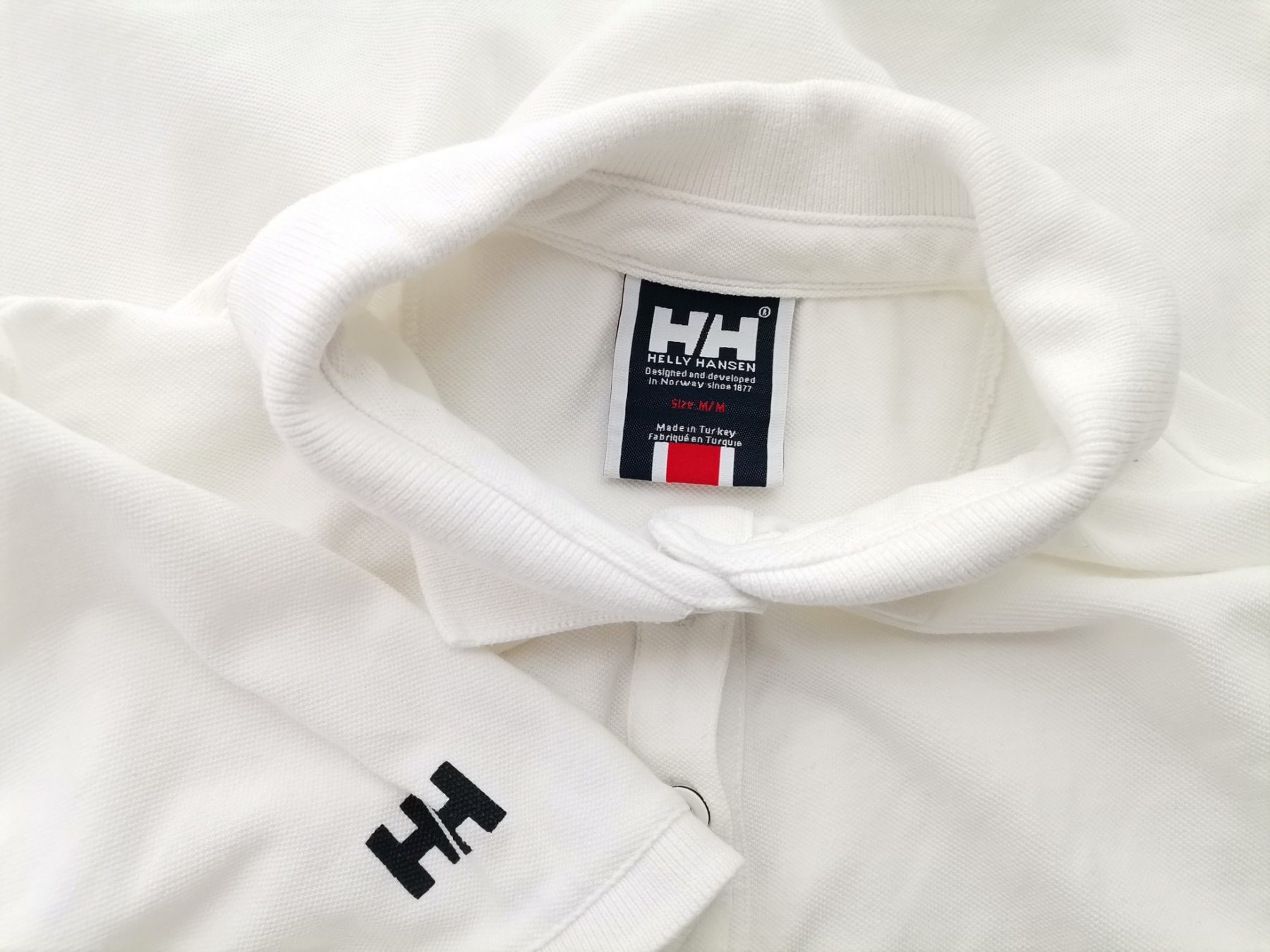 HELLY HANSEN Stl M Färg Vit Krage Herr Polo Kortärmad Material Bomull 100%