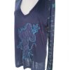 DESIGUAL Stl XL Färg Marinblå V-ringning Tunika blus Långärmad Material Viskos 100%