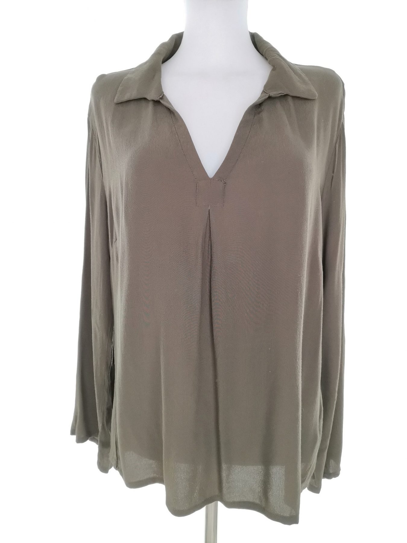 Cream Stl 38 Färg Khaki Krage Blus Långärmad Material Viskos 100%