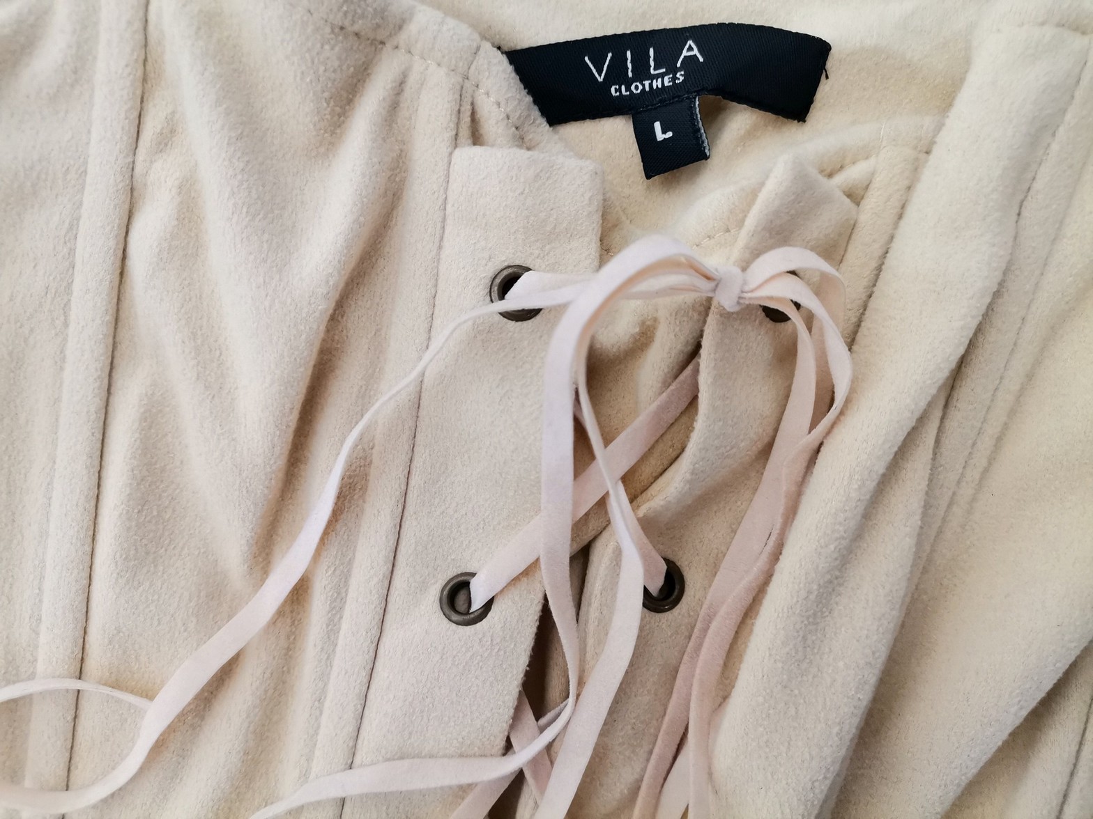 Vila Stl L Färg Beige Korsett Ärmlös