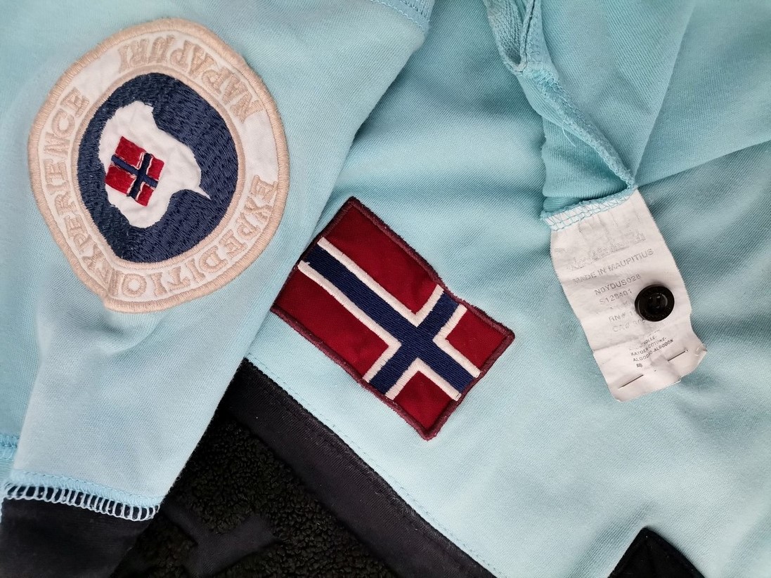 NAPAPIJRI Stl XL Färg Blå Krage Herr Polo Kortärmad Material Bomull 100%