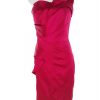 Karen MILLEN Stl 10 (38) Färg Fuchsia Enaxlad Balklänning Afton Klänning Ärmlös Midi