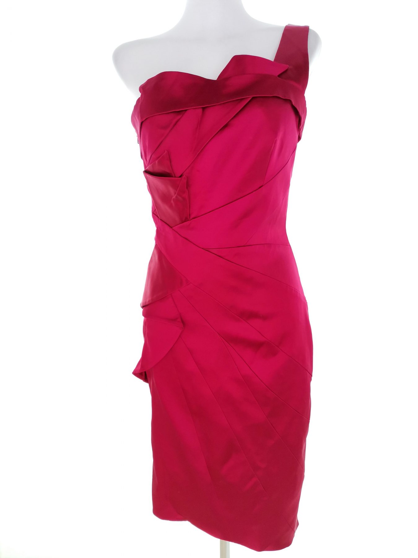 Karen MILLEN Stl 10 (38) Färg Fuchsia Enaxlad Balklänning Afton Klänning Ärmlös Midi