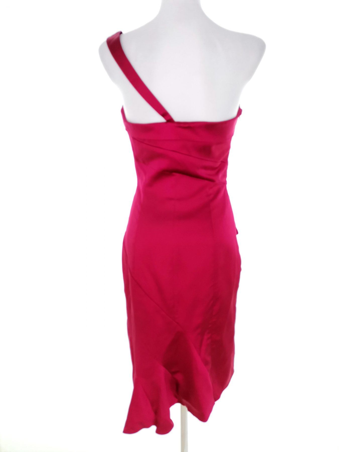 Karen MILLEN Stl 10 (38) Färg Fuchsia Enaxlad Balklänning Afton Klänning Ärmlös Midi