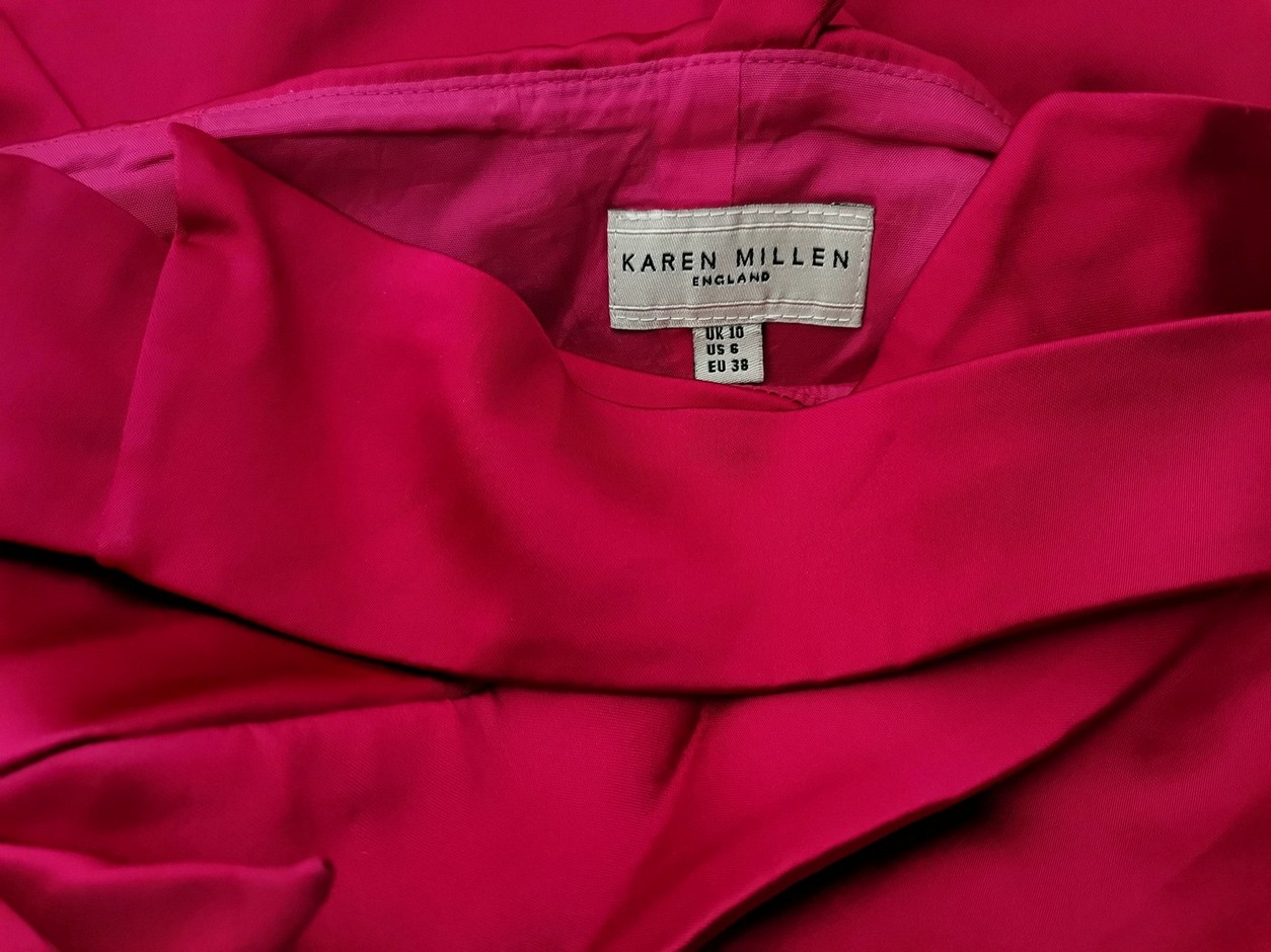 Karen MILLEN Stl 10 (38) Färg Fuchsia Enaxlad Balklänning Afton Klänning Ärmlös Midi