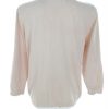 AUGUST SILK Stl L Färg Beige Split Crew Neck Knäppt kofta ärm 3/4 Material Siden Finstickat