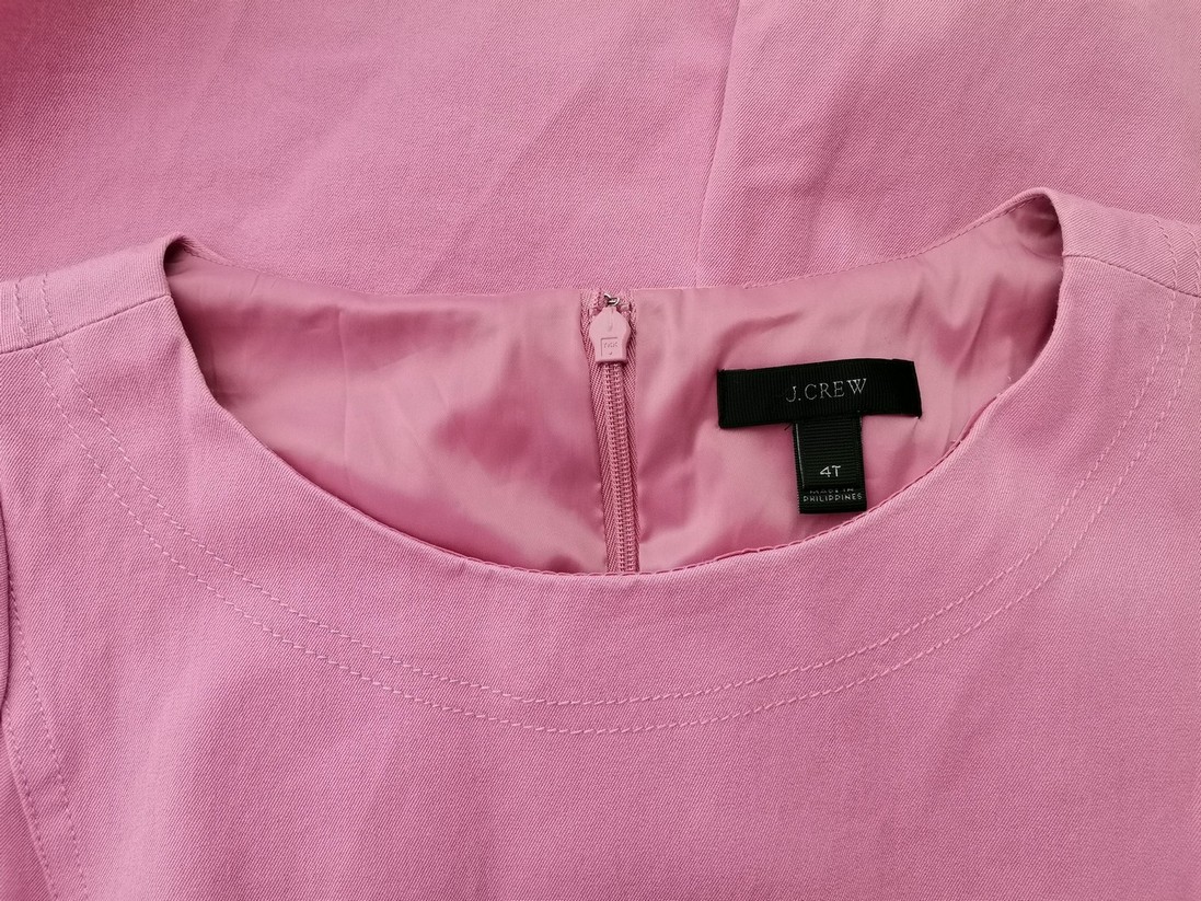 J.Crew Stl 4 (36) Färg Rosa Rund hals Skal Klänning Kortärmad Midi Material Bomull