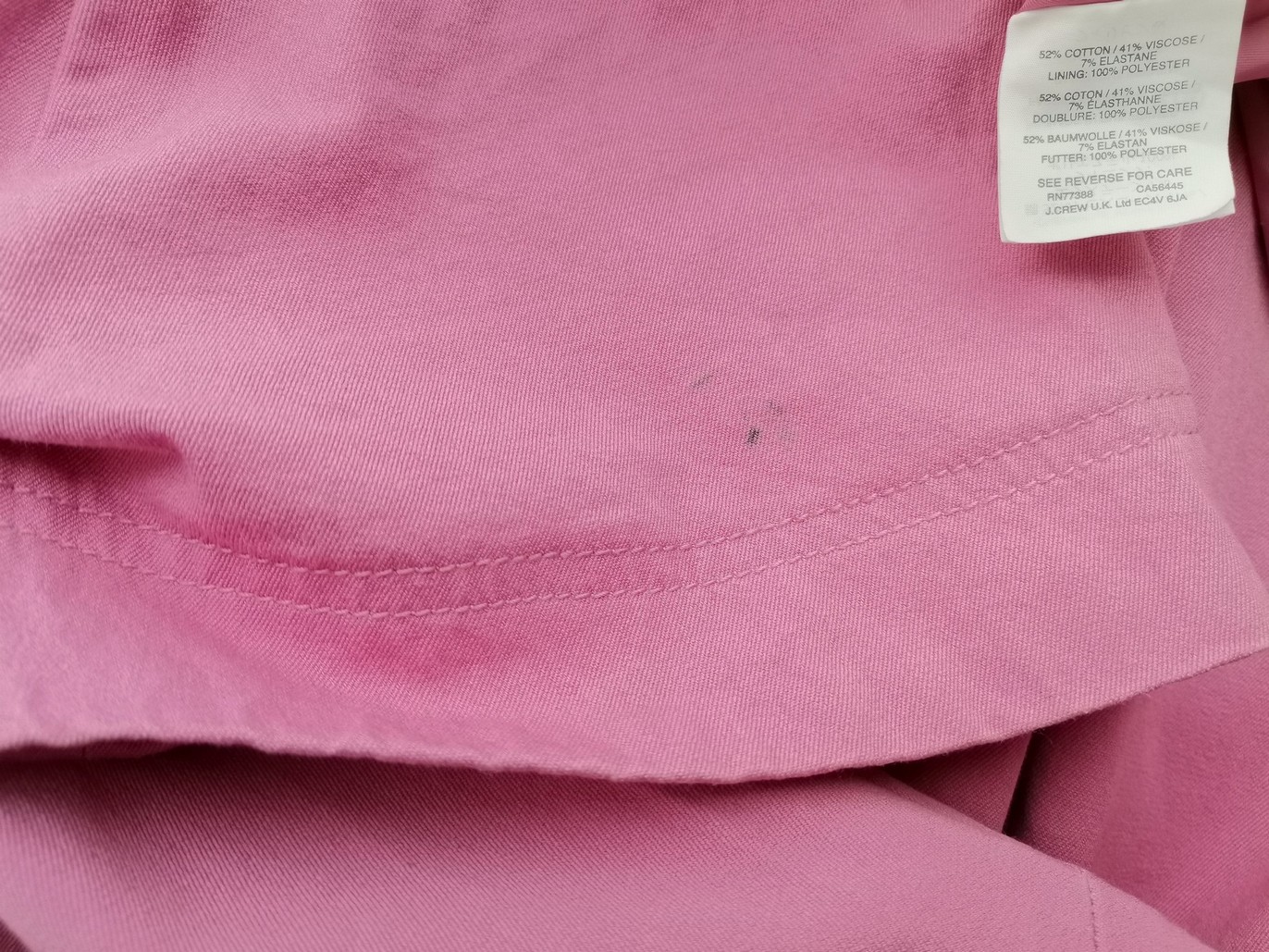 J.Crew Stl 4 (36) Färg Rosa Rund hals Skal Klänning Kortärmad Midi Material Bomull