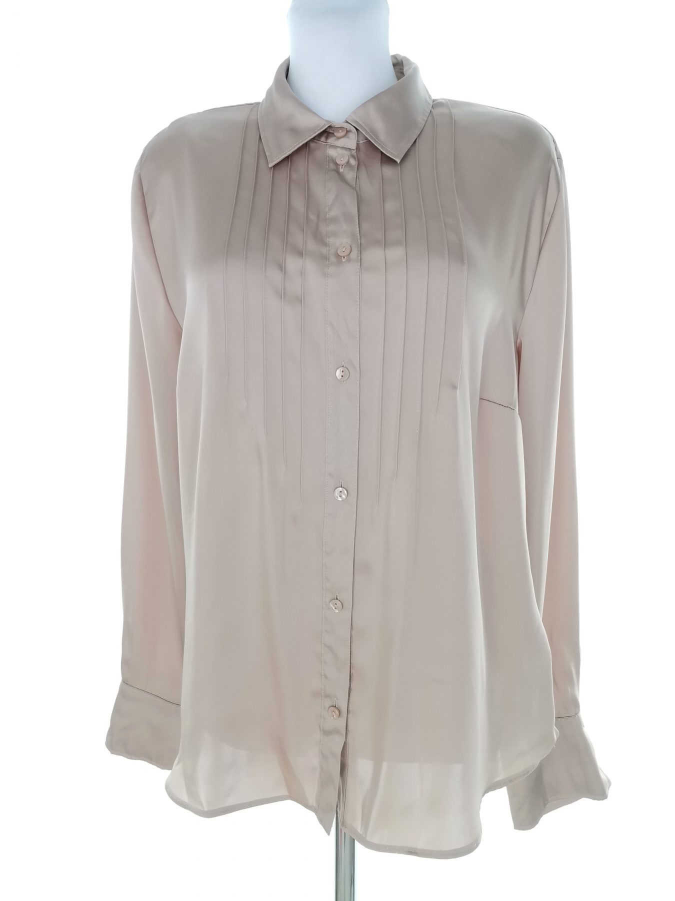 Gerry weber Stl 42 Färg Beige Krage Knäppt Skjort Blus Långärmad