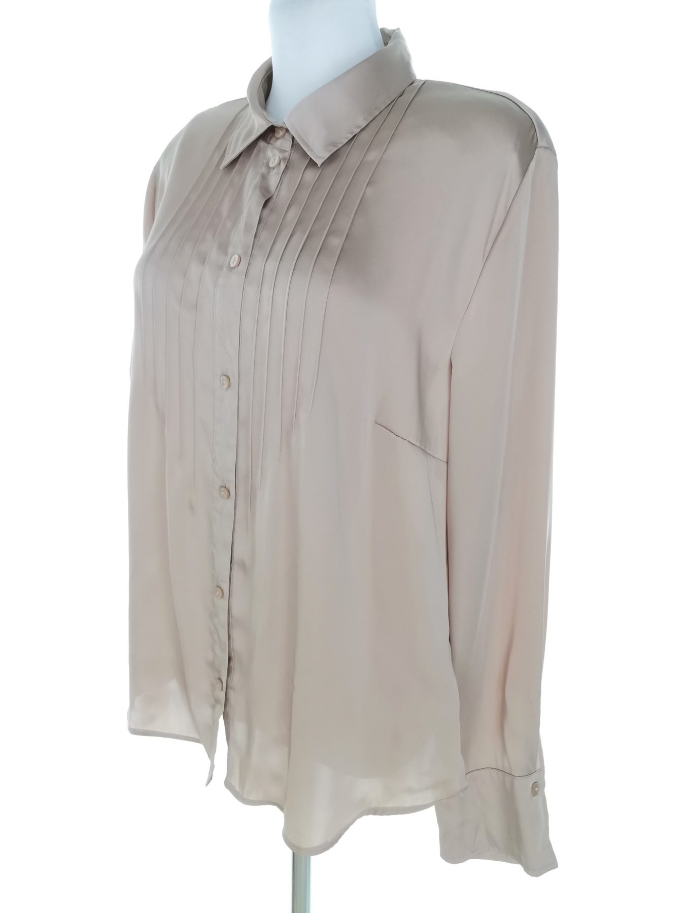 Gerry weber Stl 42 Färg Beige Krage Knäppt Skjort Blus Långärmad