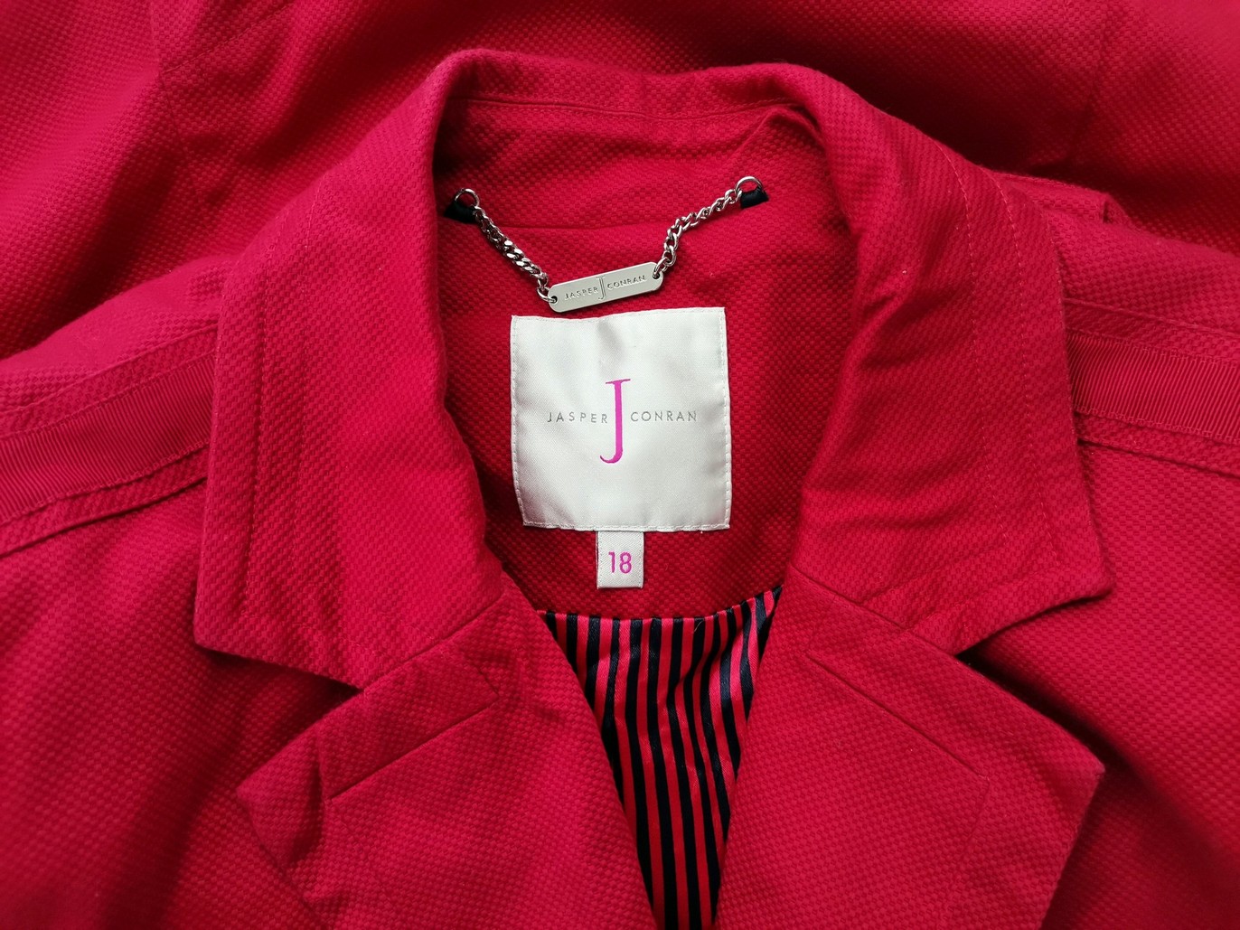 Jasper Conran Stl 18 (46) Färg Fuchsia Krage Kavaj med knappar Långärmad Material Bomull