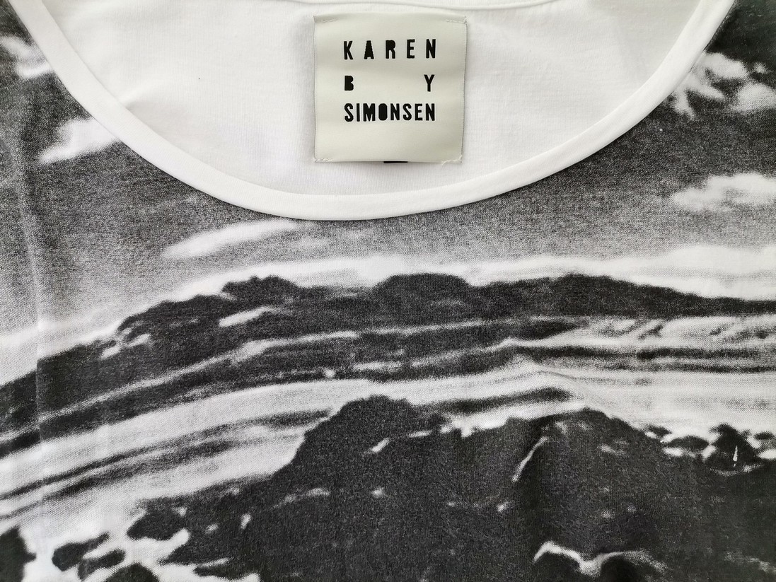 Karen by Simonsen Stl L Färg Vit Båtringning Raka Klänningen Kortärmad Knälängd Material Modal