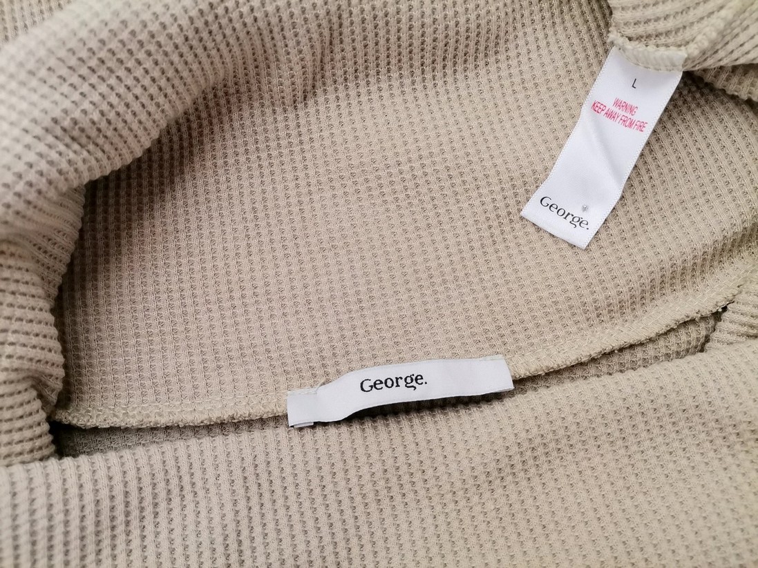 George Stl L Färg Beige Draperad Tunika blus Långärmad Material Bomull