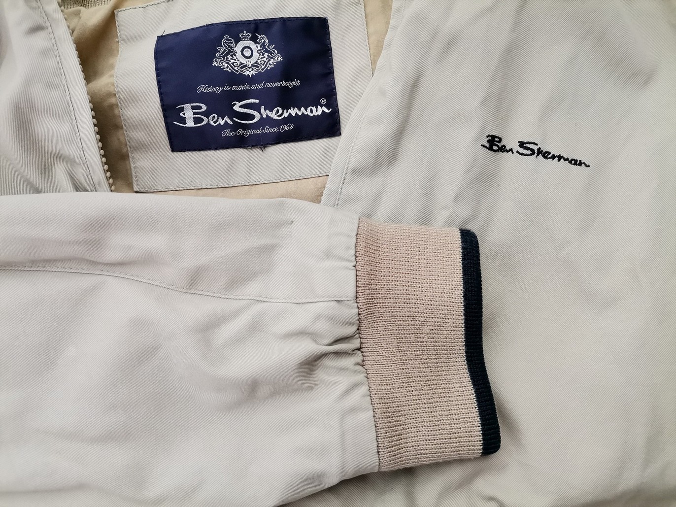 BEN SHERMAN Stl L Färg Elfenben Herr Jacka Långärmad Material Bomull 100%