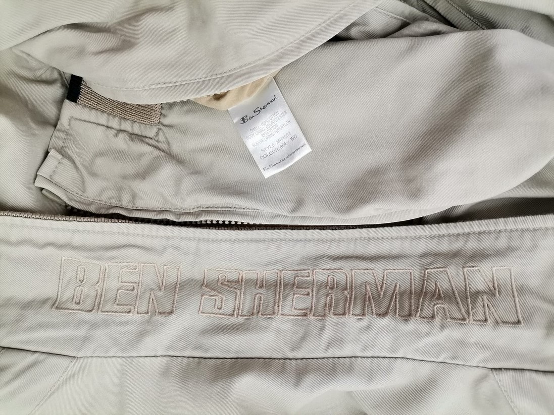 BEN SHERMAN Stl L Färg Elfenben Herr Jacka Långärmad Material Bomull 100%